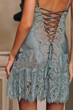 Marjolaine - Ruby Seiden Neglige - Zeder Grün -Unterwäsche Rabatt MARJOLAINE RUBY 4RUB0201 NEGLIGEE CEDAR 9 1280x1280