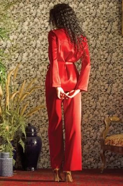 Marjolaine - Seiden Pyjama Set - Rot -Unterwäsche Rabatt MARJOLAINE SOIE UNIE PYJAMA RED 8 1280x1280