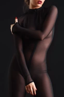 Patrice Catanzaro - Mesh Catsuit Ouvert - Schwarz -Unterwäsche Rabatt PATRICE CATANZARO SWEETY CATSUIT RESILLE BLACK 4 1280x1280