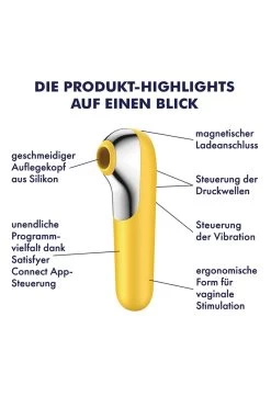 Satisfyer - Dual Love Druckwellenvibrator - Gelb -Unterwäsche Rabatt SATISFYER DUAL LOVE YELLOW 4 1280x1280
