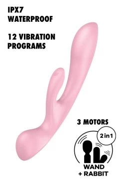 Satisfyer - Triple Oh Pink Rabbitvibrator - Rosa