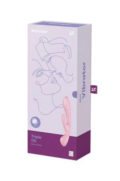 Satisfyer - Triple Oh Pink Rabbitvibrator - Rosa -Unterwäsche Rabatt SATISFYER TRIPLE OH WAND RABBIT VIRBATOR PINK 3 1280x1280
