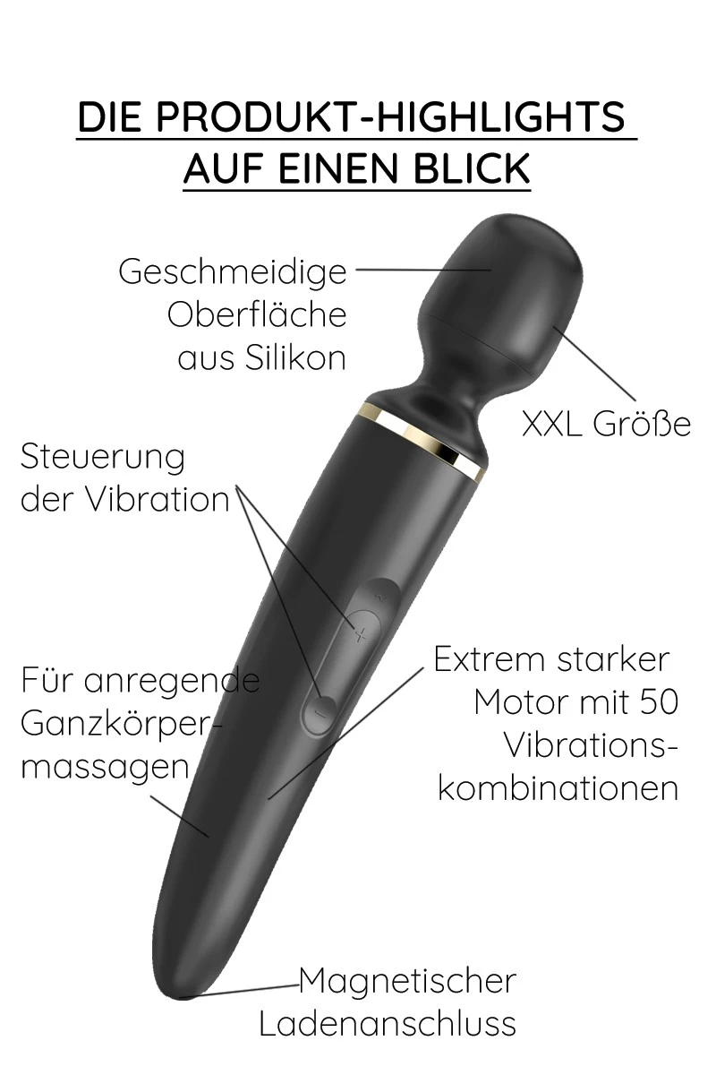 Satisfyer - Wand (er) Woman XXL Massager - Schwarz 2 Satisfyer - Wand (er) Woman XXL Massager - Schwarz – Bild 2