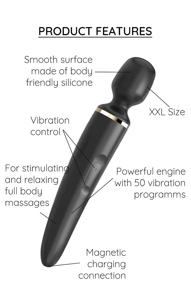 Satisfyer - Wand (er) Woman XXL Massager - Schwarz 3 Satisfyer - Wand (er) Woman XXL Massager - Schwarz – Bild 3