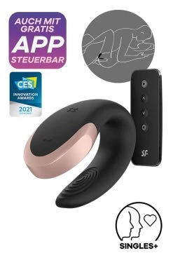 Satisfyer - Double Love Remote Paarvibrator - Schwarz -Unterwäsche Rabatt SATISYER DOUBLE LOVE REMOTE AND APP CONTROLLED COUPLES VIBRATOR 4 1280x1280