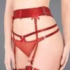 Bordelle Lingerie - Adjustable Strap Suspender - Rot