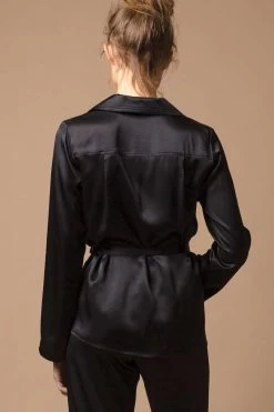 Marjolaine - Seiden Pyjama Set - Schwarz -Unterwäsche Rabatt marjolaine seiden pyjama soie unie schwarz oleanda 4 1280x1280